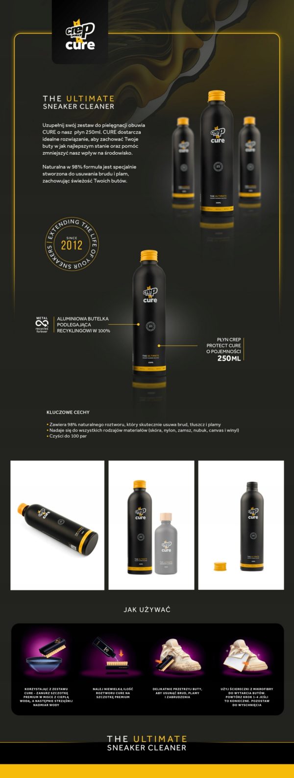Crep Protect Cure Refill - płyn do czyszczenia butów 250ml