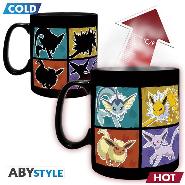 pokemon mug heat change 460 ml eevee cardboard box x2