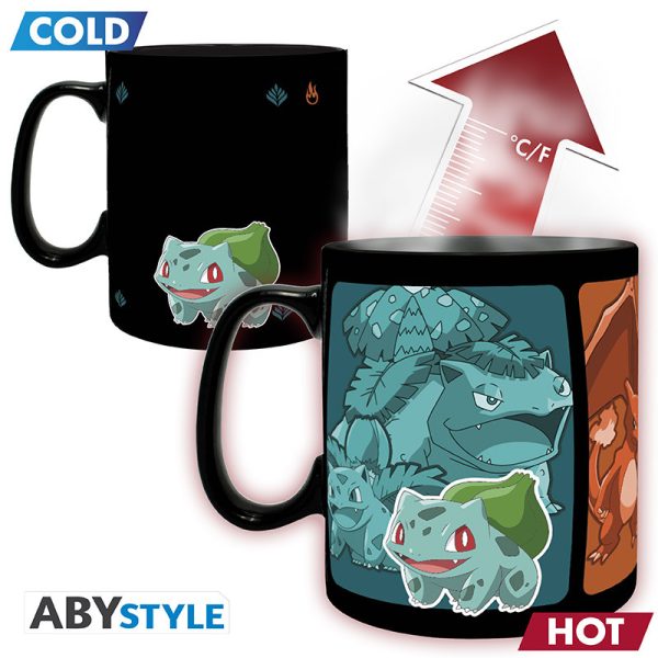 Kubek zmieniający kolor Pokémon - Kanto Starters 460 ml ABYstyle