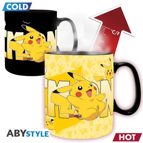 pokemon mug heat change 460 ml pikachu cardboard box x2
