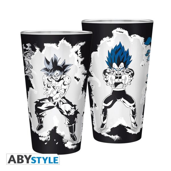 dragon ball super premium large glass 400ml goku vegeta box x2 (1)