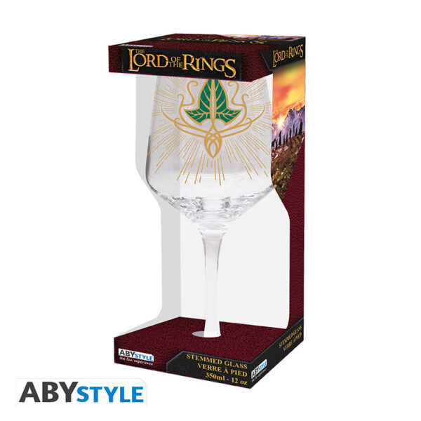 lord of the rings stemmed glass lorien leaf