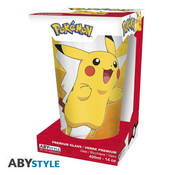 pokemon large glass premium 400ml pikachu foil x2 (2)