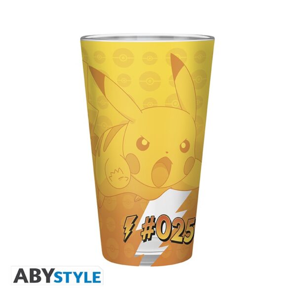 pokemon large glass premium 400ml pikachu foil x2