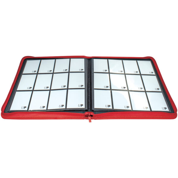 ultra pro vivid 12 pocket zippered pro binder red asset2