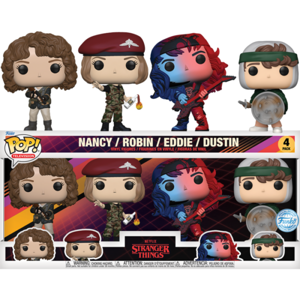 Figurki Funko Pop! Stranger Things 4-Pack - Nancy, Robin, Eddie, Dustin (Special Edition)