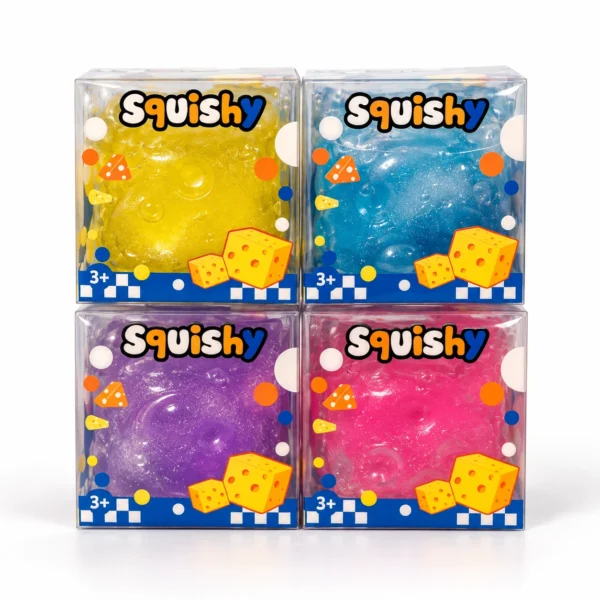 Gniotek Ser Slushy 5 cm – squishy antystresowy z brokatem, 4 kolory (wysyłka losowa)